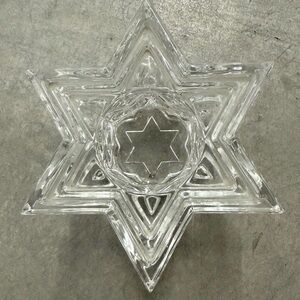 Vintage WMF 24% Lead Crystal Star Of David Multi Layered Votive Candle Holder